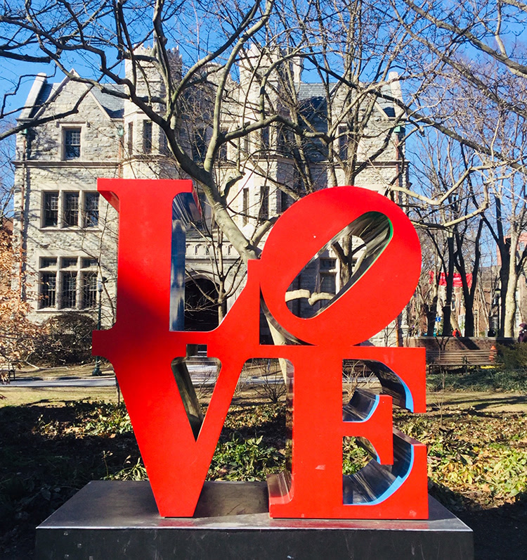 The LOVE statue on Penn's campus
